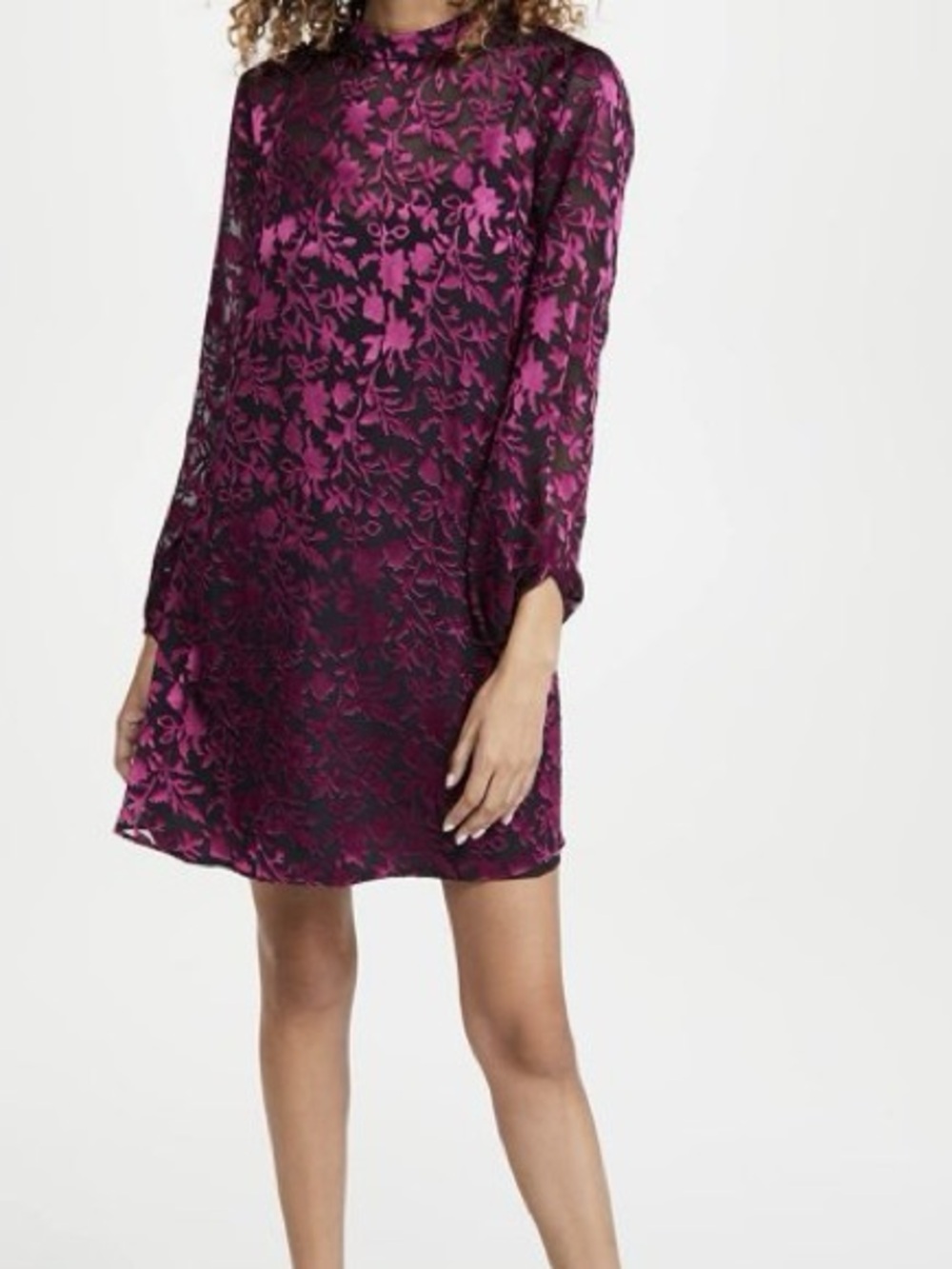 Club Monaco Magenta Floral Lace Mini Dress